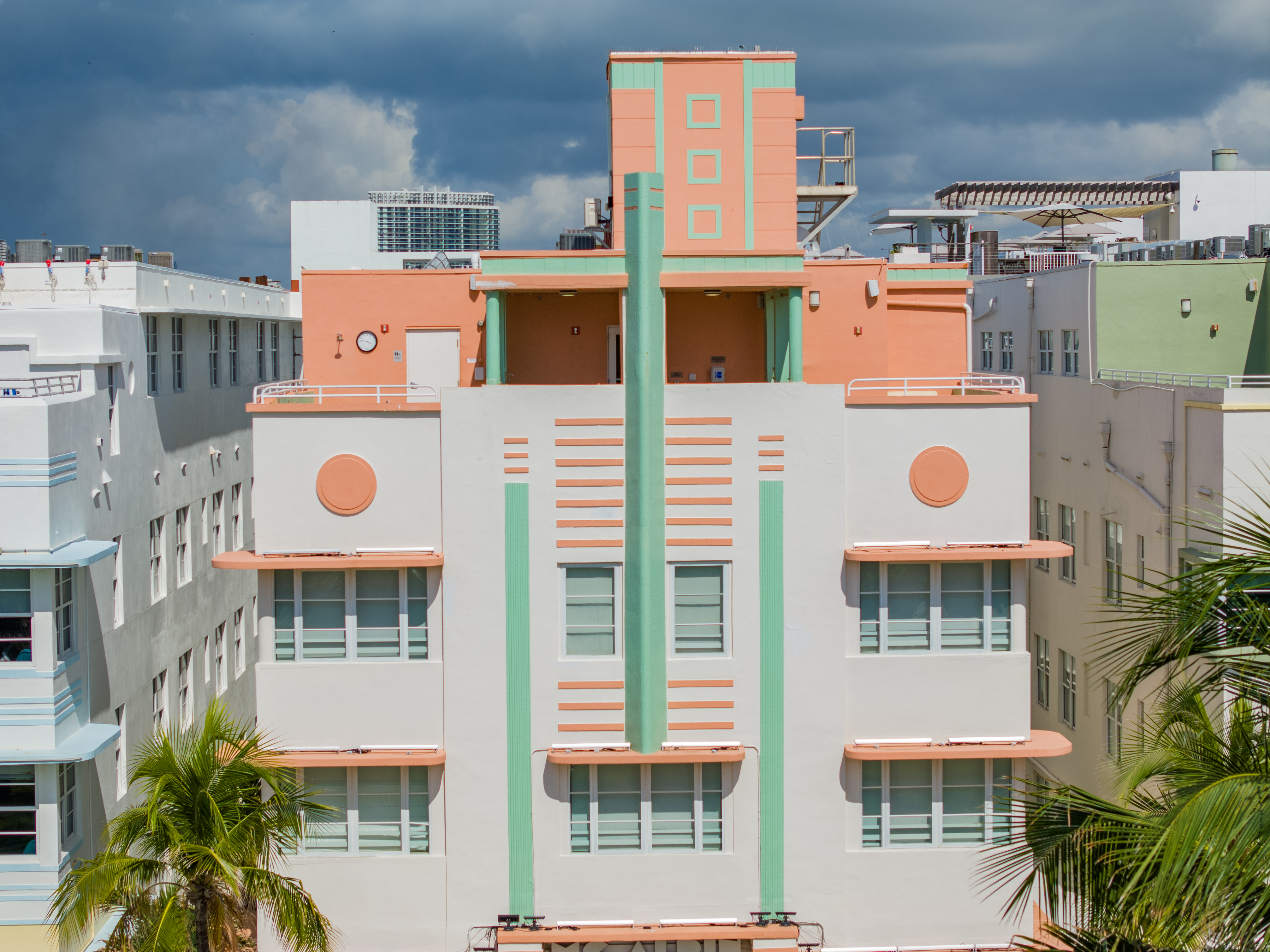 Drone Photograph of Art Deco Hotel Miami Beach