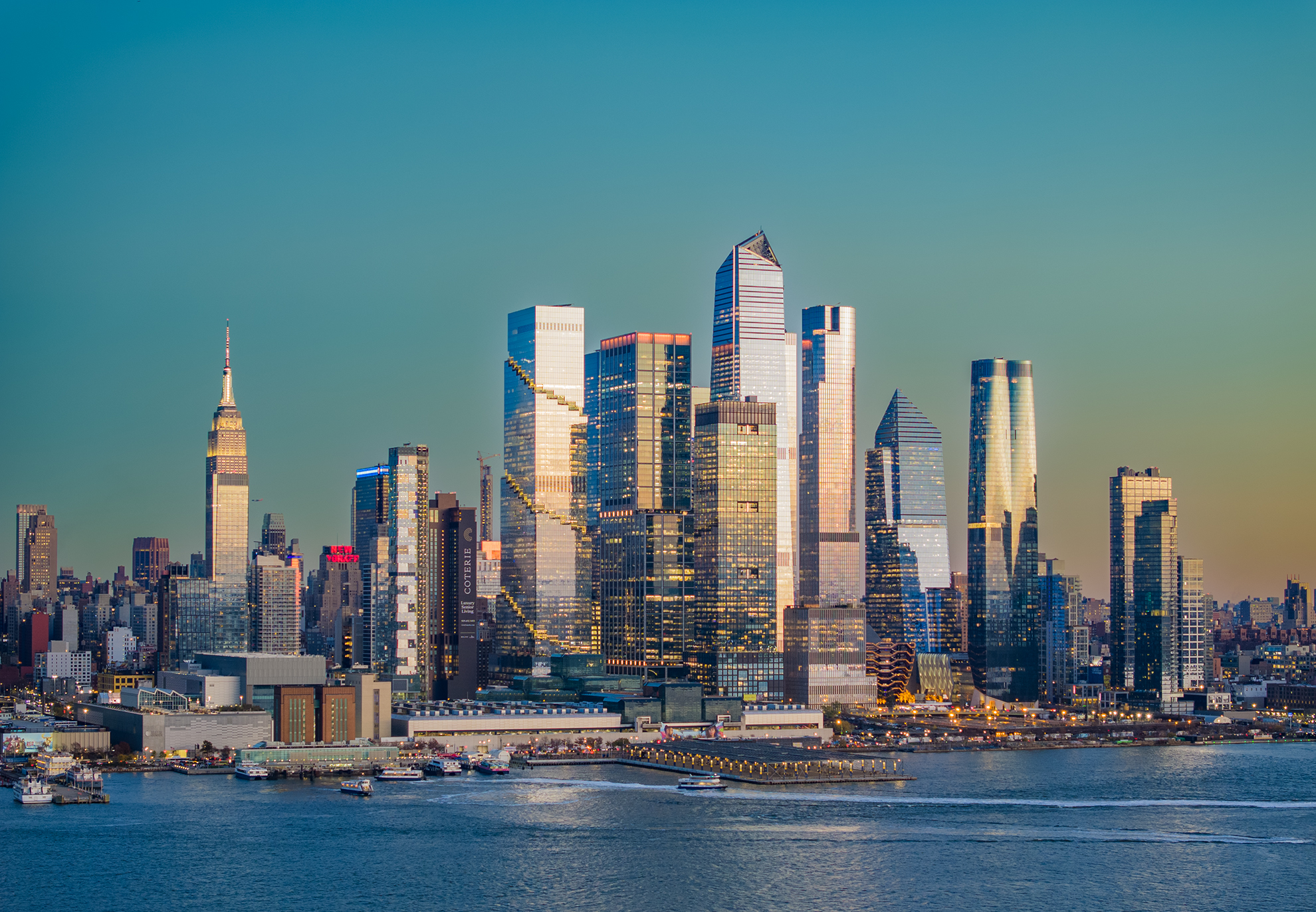 Drone Photo of Hudson Yards NYC at Dusk with a Drone